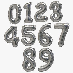 3D Numbers Foil Balloons model