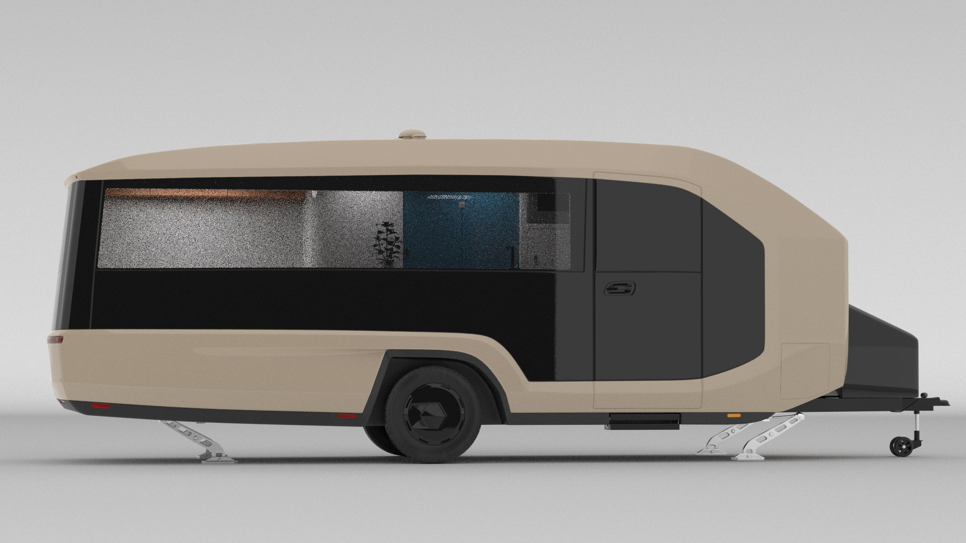 3D Model Pebble Flow Electric Travel Trailer Olive Full - TurboSquid ...