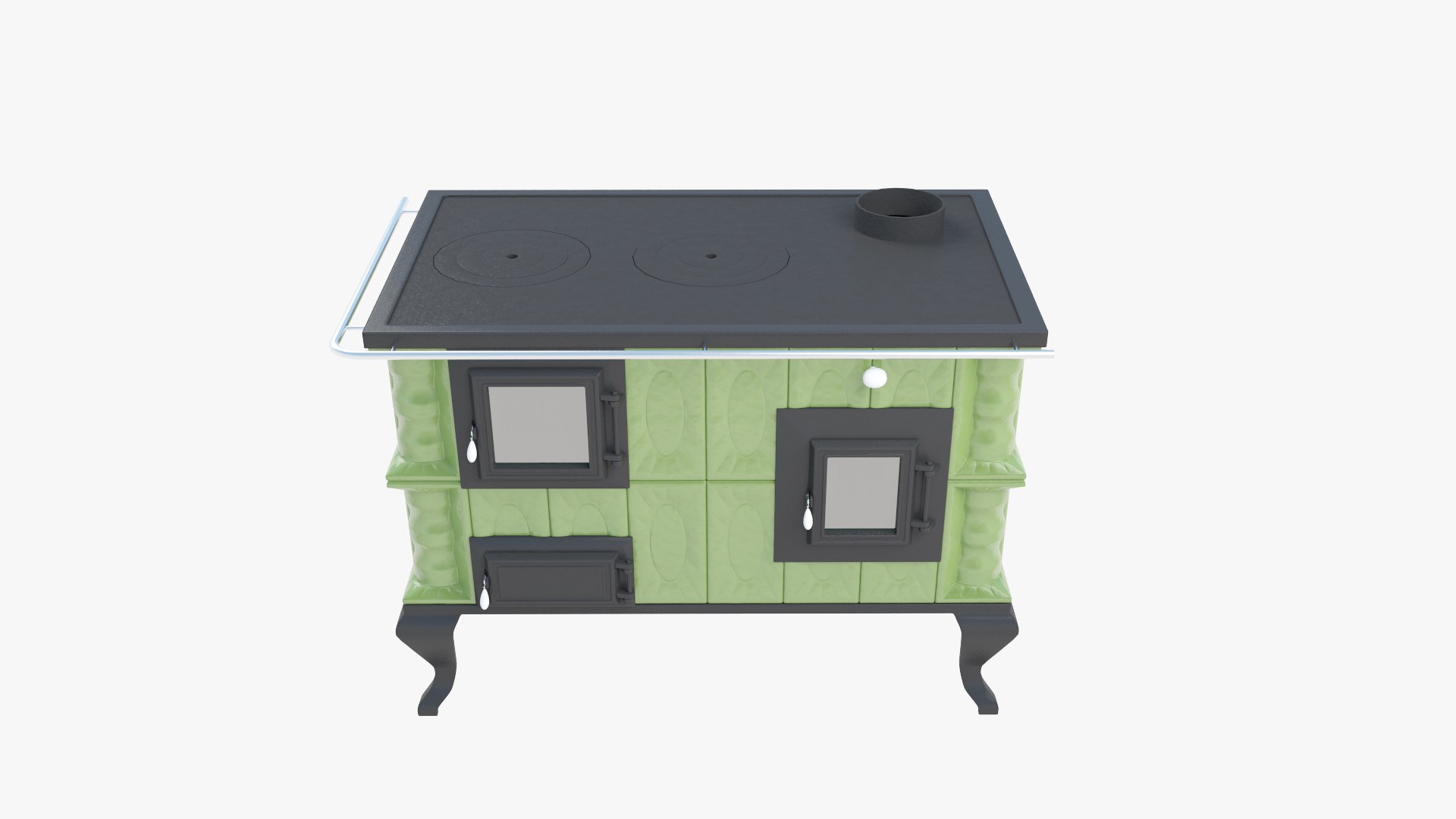 Green Ceramic Wood Stove 3D TurboSquid 1984994