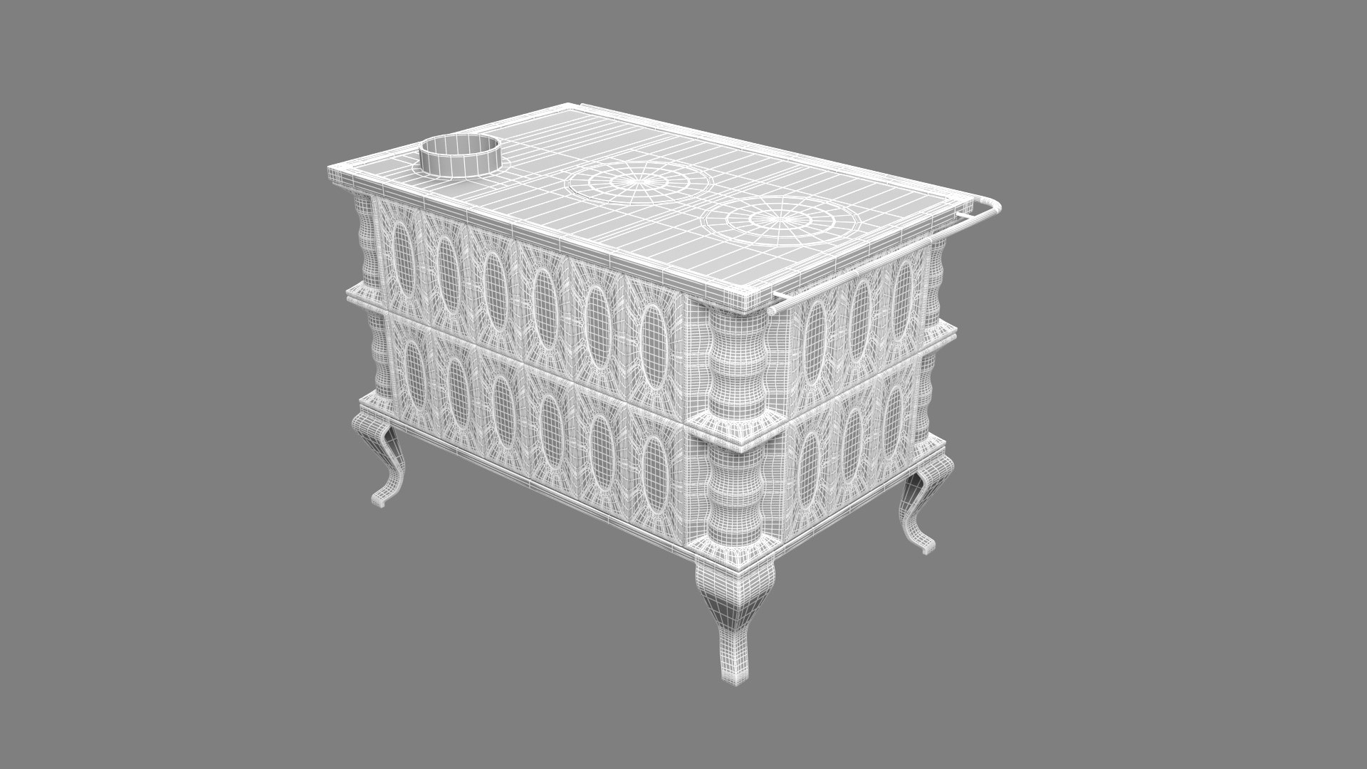 Green Ceramic Wood Stove 3D TurboSquid 1984994