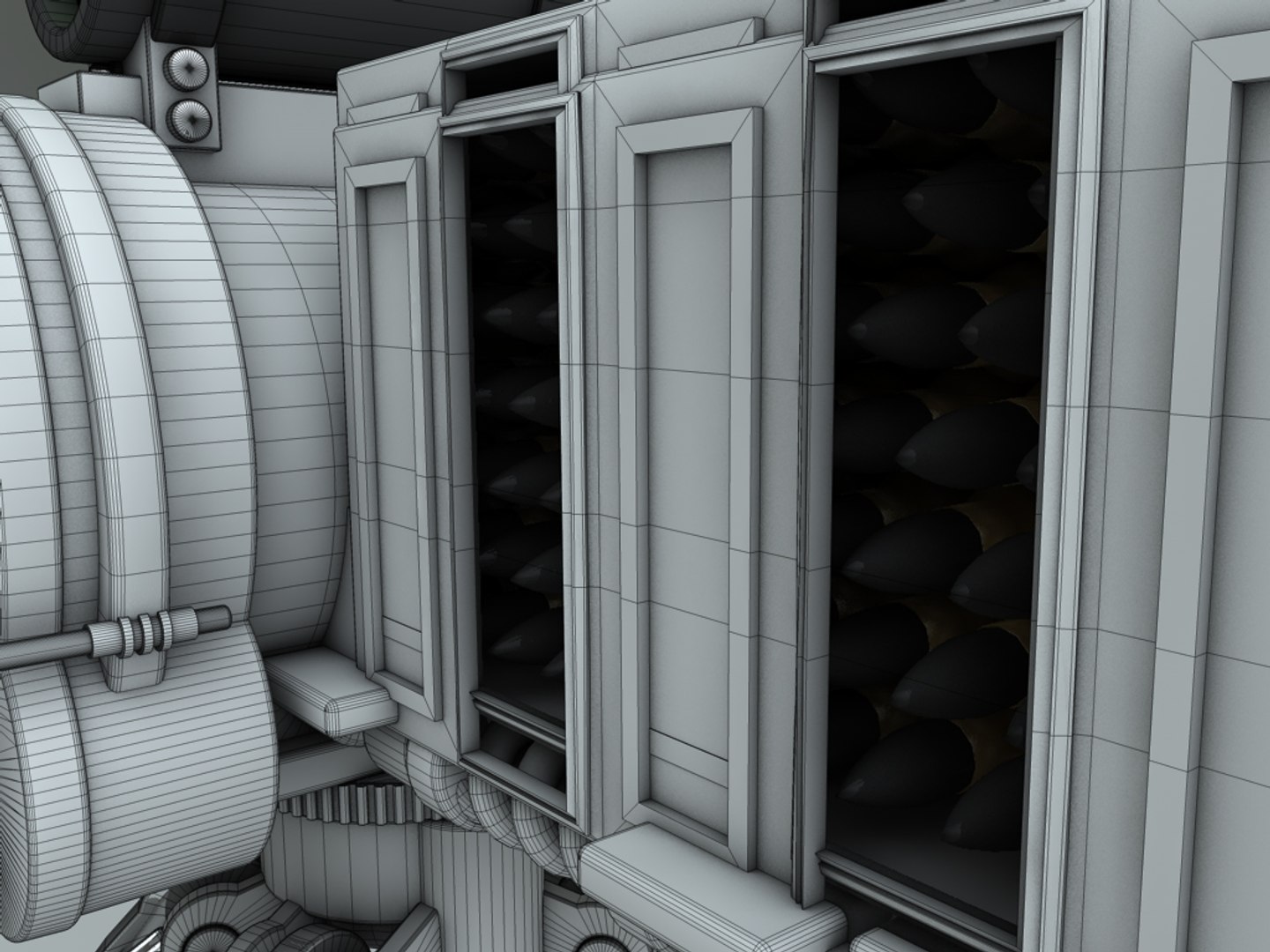 Chaingun Gatling Machine Cannon 3d C4d