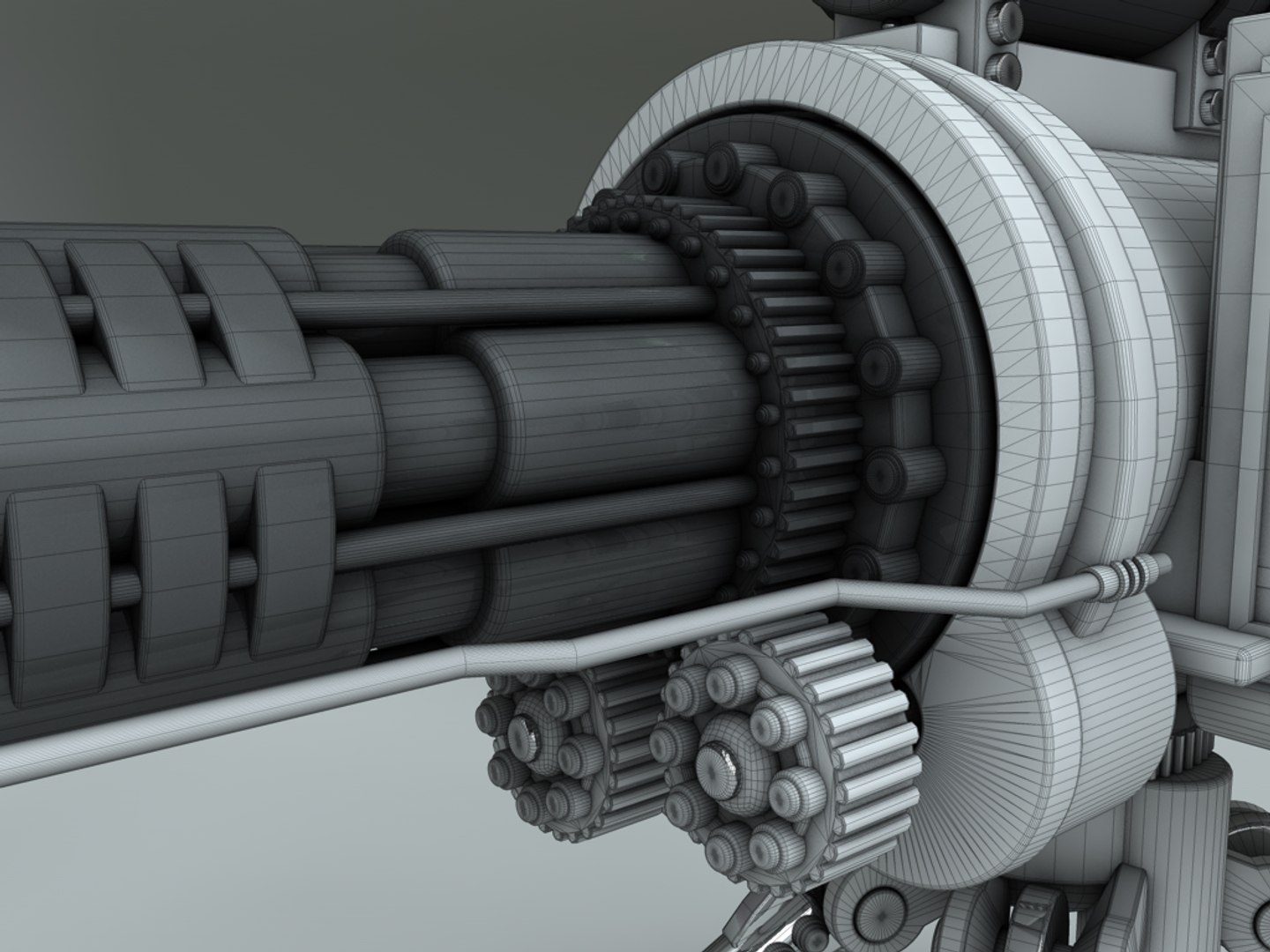 Chaingun Gatling Machine Cannon 3d C4d