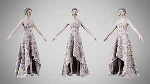 Dress 28 Whimsical Loop Mosaic 3D model