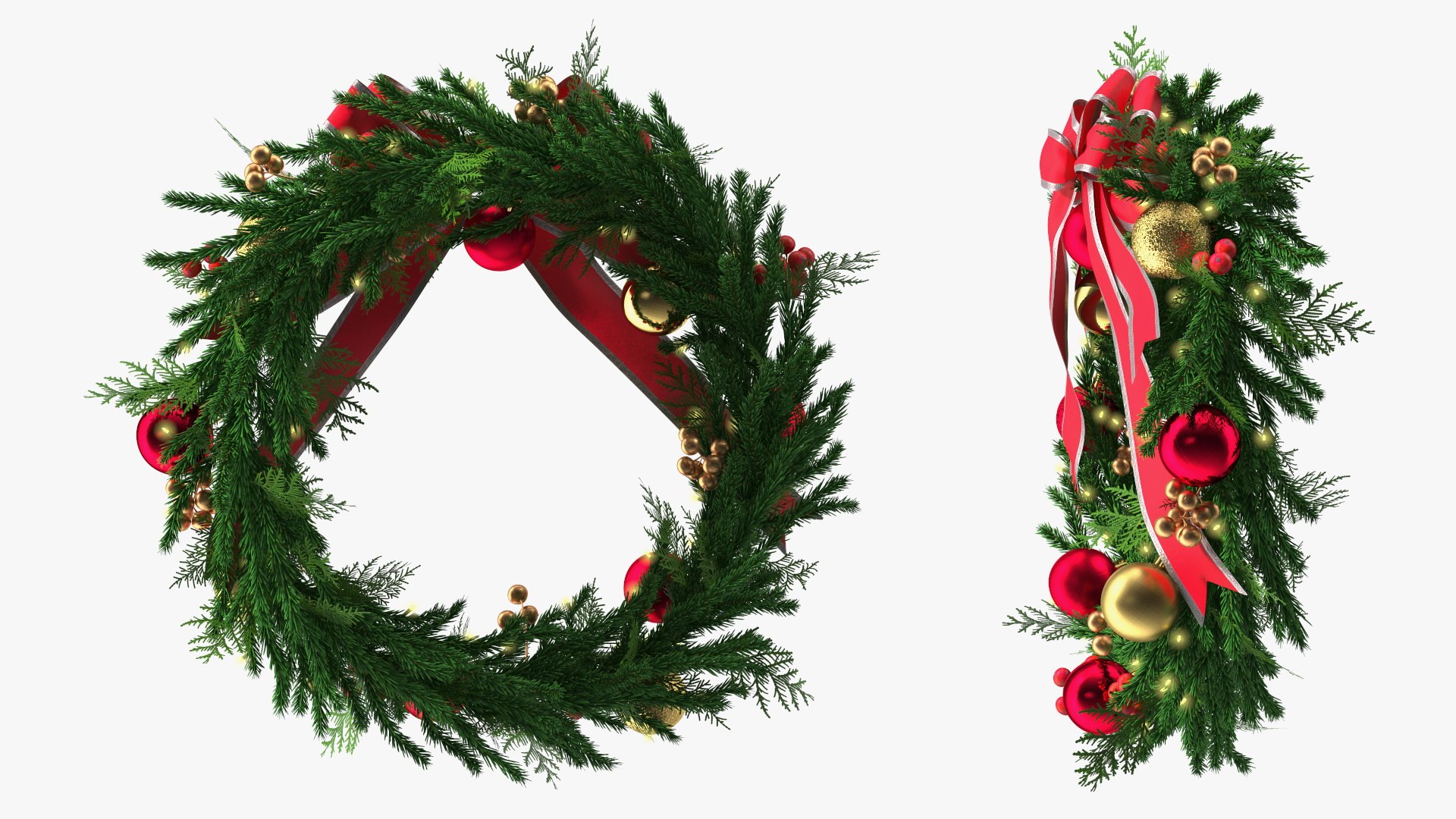 3D model Christmas Cheer Wreath with Red Bow - TurboSquid 1822475
