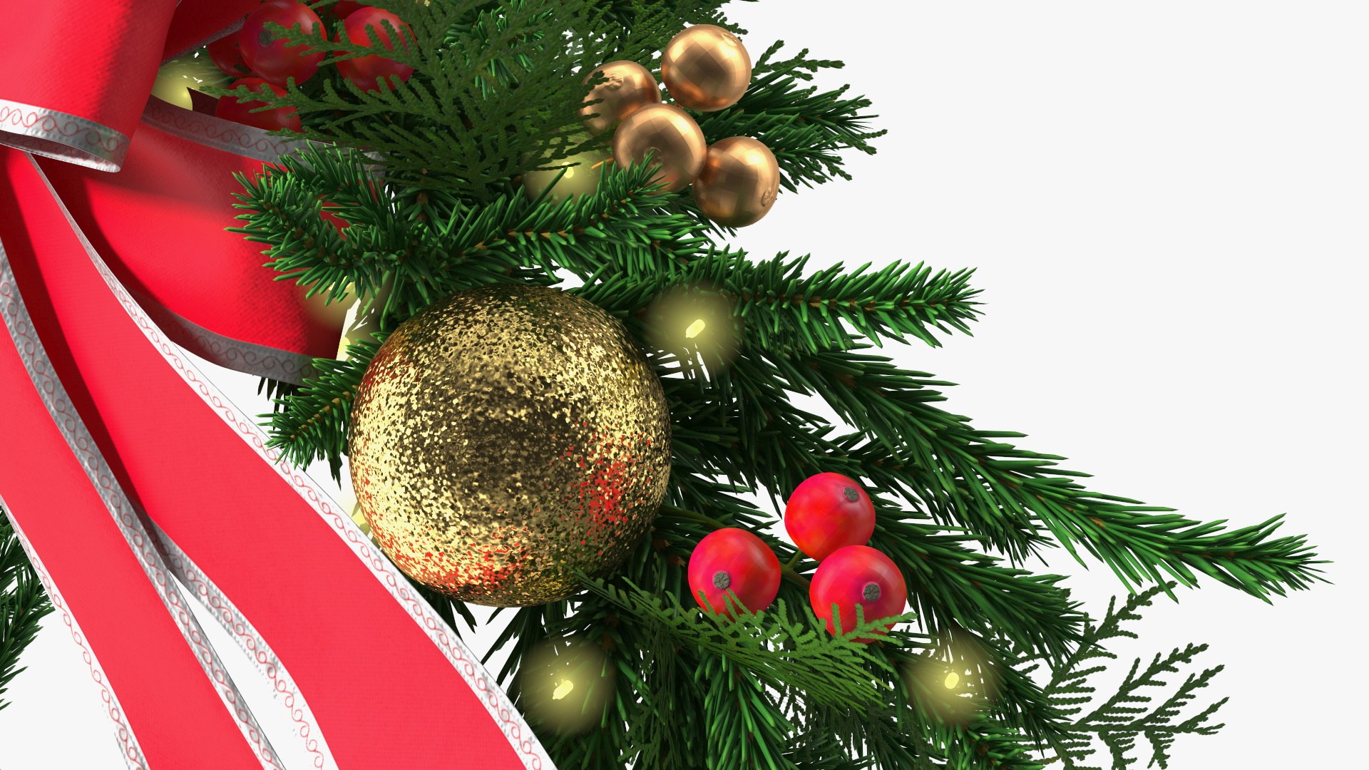 3D model Christmas Cheer Wreath with Red Bow - TurboSquid 1822475