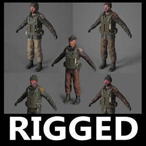 Rigged terrorist 3d model pack