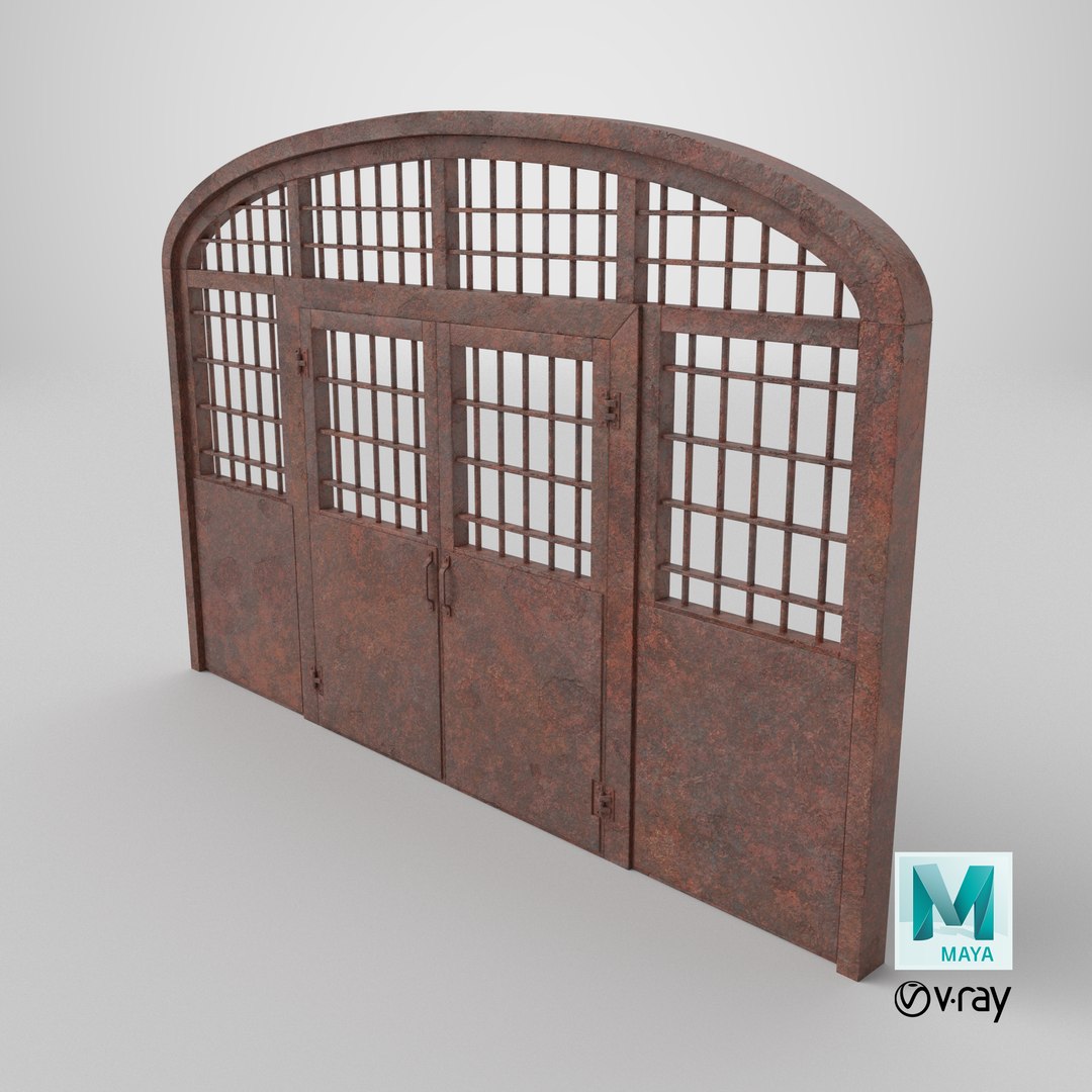 Rusty Metal Gates 3D model https://p.turbosquid.com/ts-thumb/cY/2dHSJi/nH/stemcell_maya_vray_render/png/1779989656/1920x1080/fit_q87/1f757e96f62c1993ffa4965ba44120b71c9e2076/stemcell_maya_vray_render.jpg