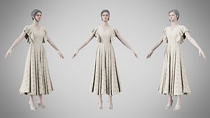 Dress 45 Citrine White 3D