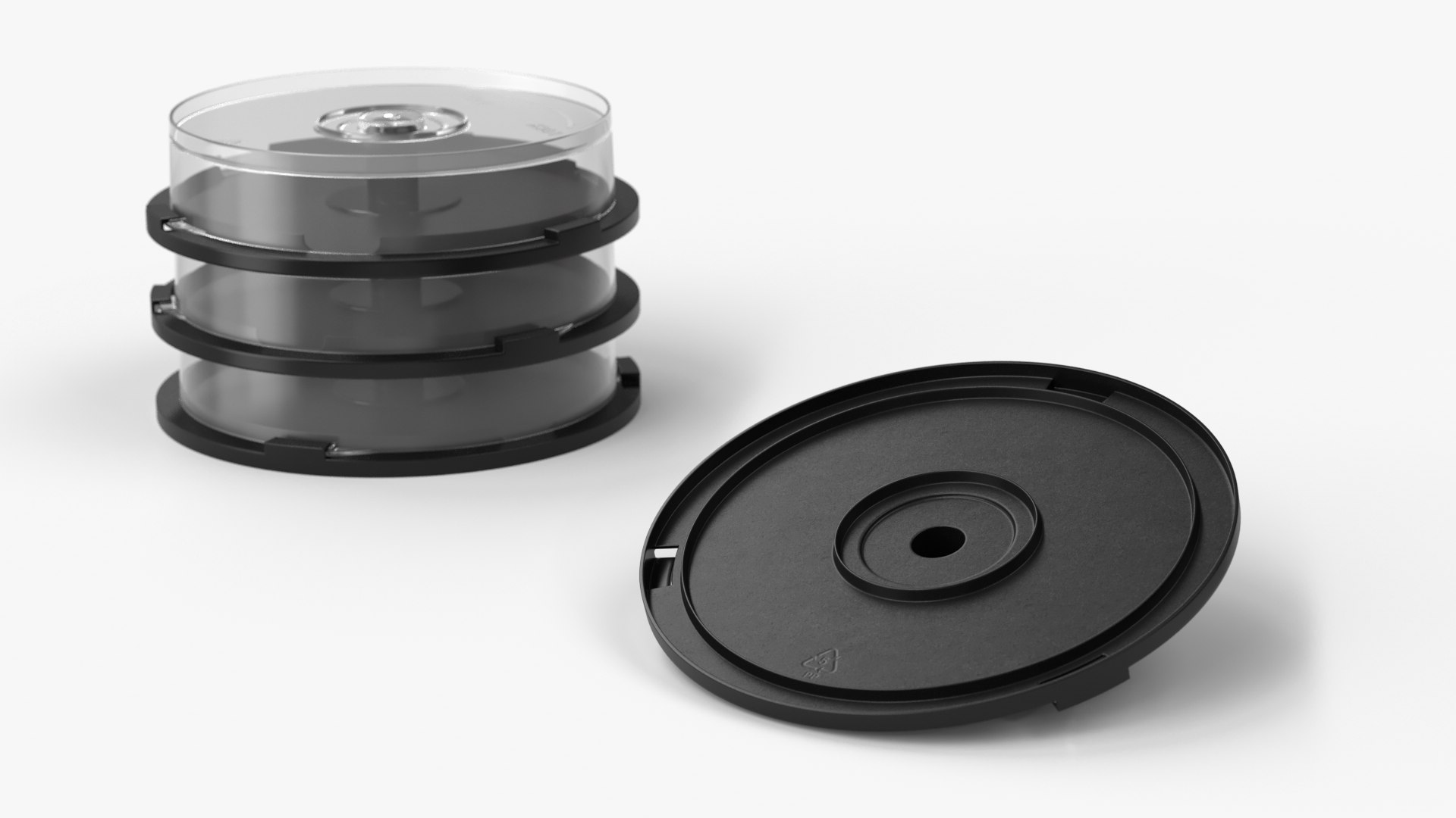 Realistic set cd-dvd cake-box 3D model - TurboSquid 1602976