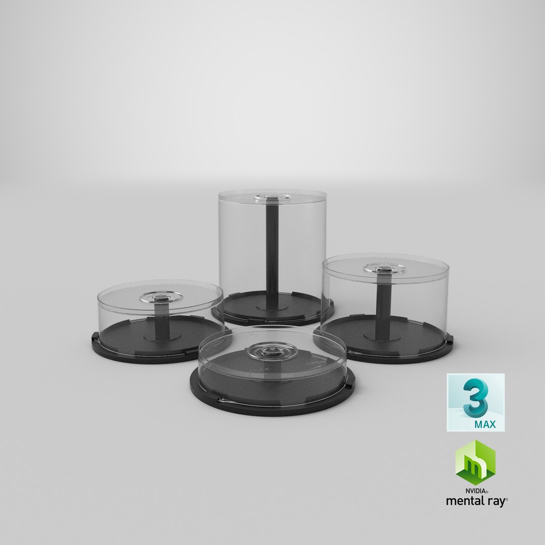 Realistic set cd-dvd cake-box 3D model - TurboSquid 1602976