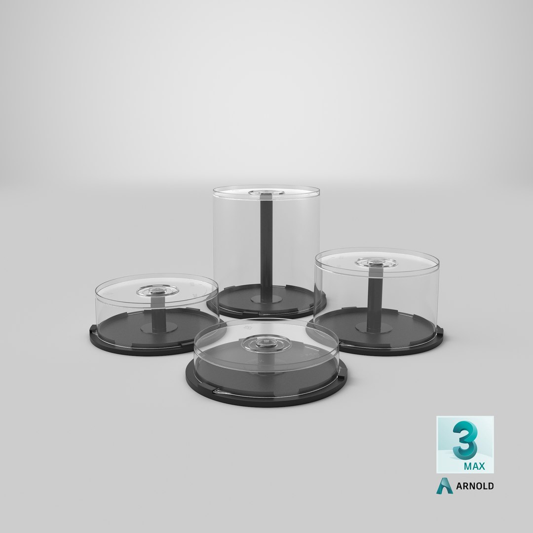 Realistic set cd-dvd cake-box 3D model - TurboSquid 1602976