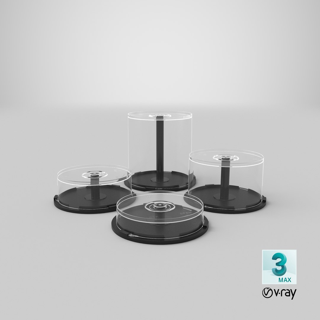 Realistic set cd-dvd cake-box 3D model - TurboSquid 1602976