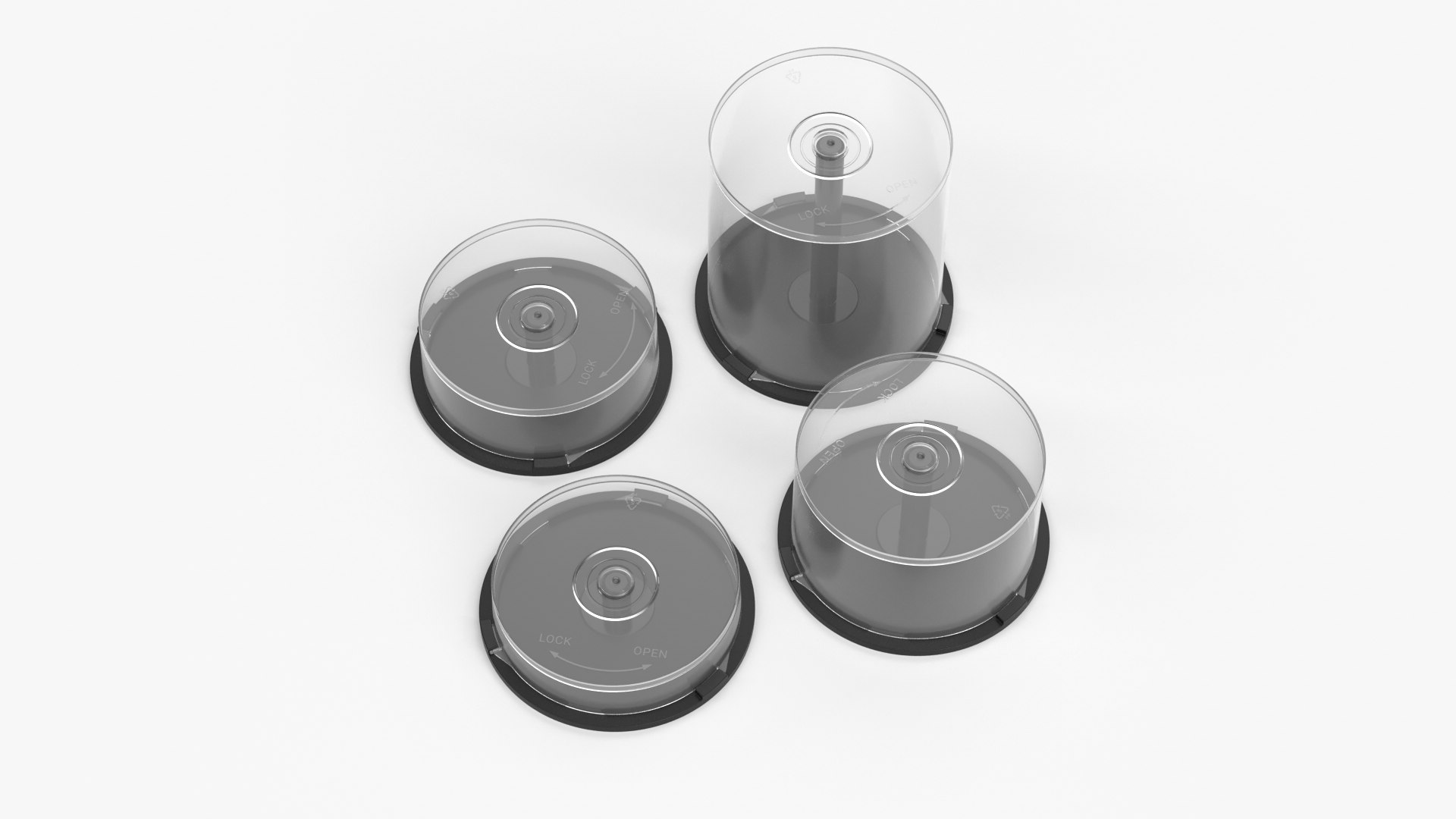 Realistic Set Cd-dvd Cake-box 3D Model - TurboSquid 1602976