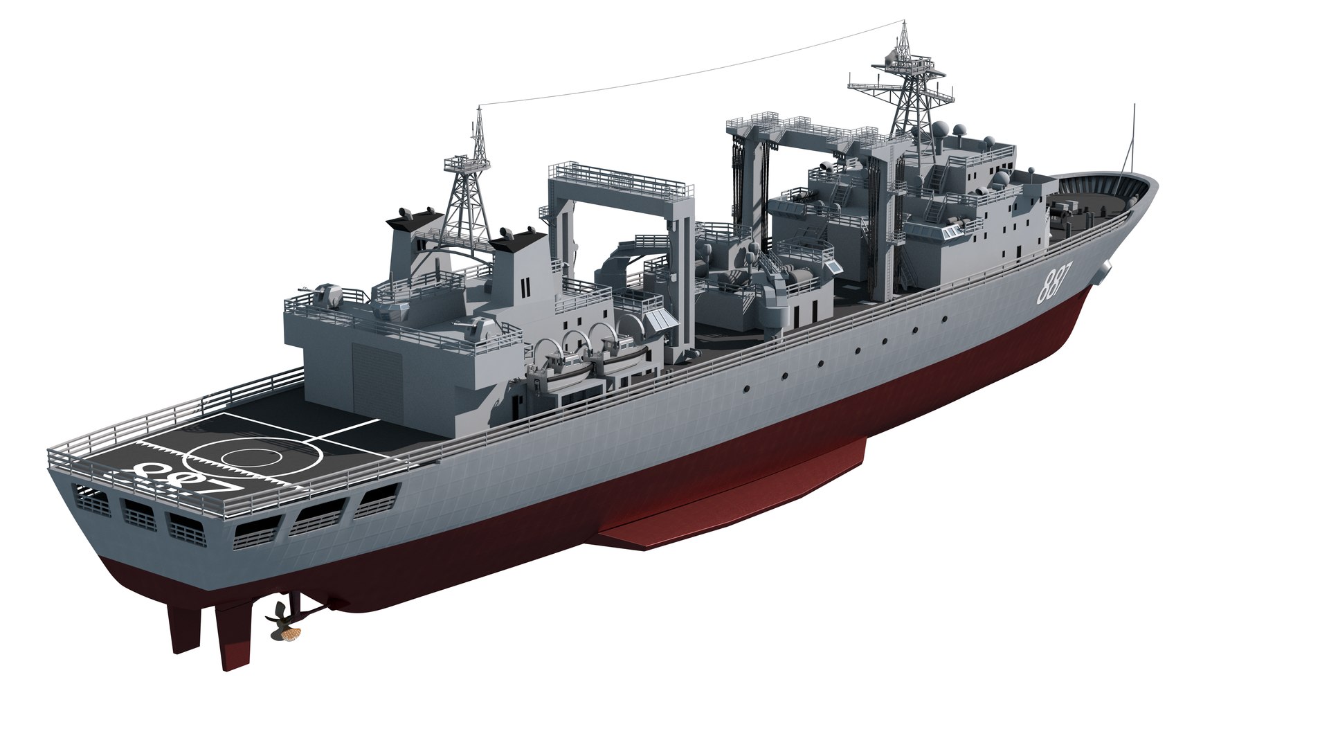 Collection Of Chinese Navy Supply Ships Replenishment 3D Model ...