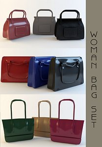 3d woman bag set