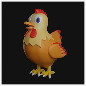 3D Farm Animal Chicken Hen model