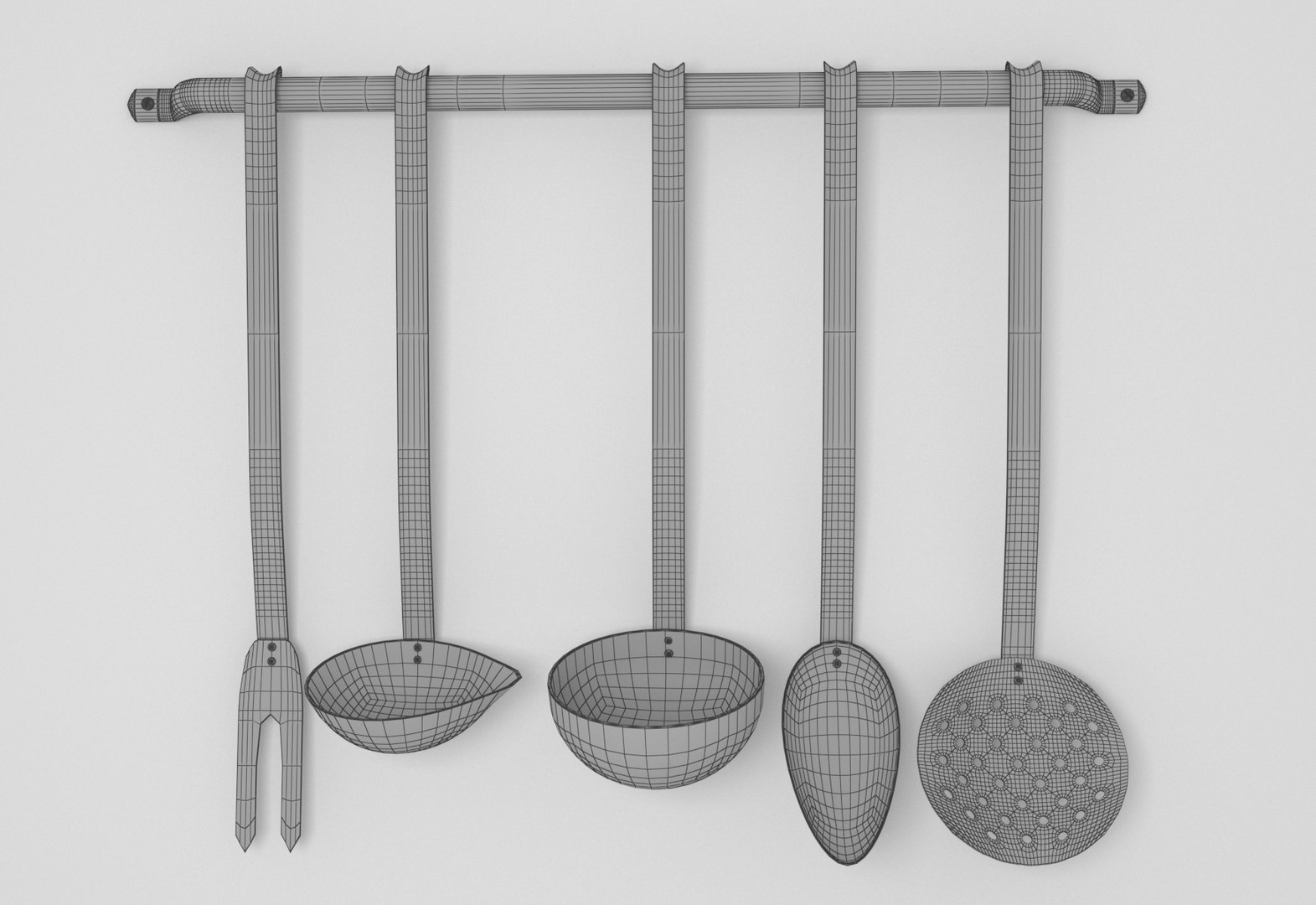 3D Utensils Set Rack - TurboSquid 1369823