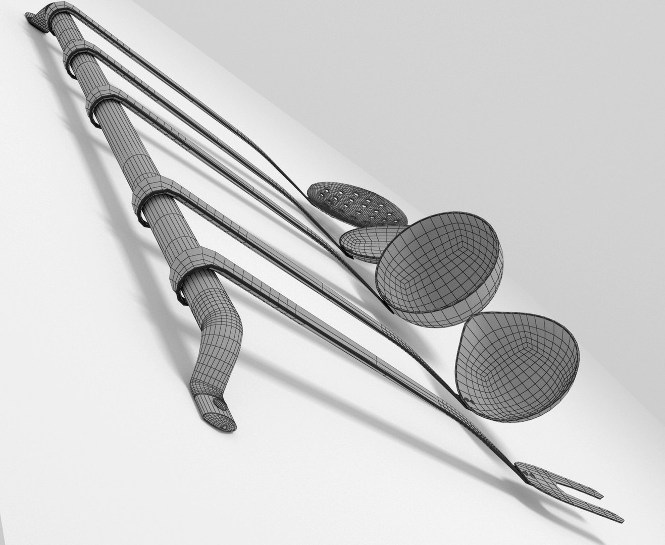3D Utensils Set Rack - TurboSquid 1369823