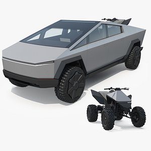 Tesla Cybertruck with Cyberquad ATV
