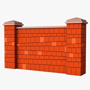 Cartoon Brick Wall 3D model