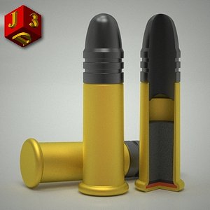 22 rifle cartridge 3d dxf