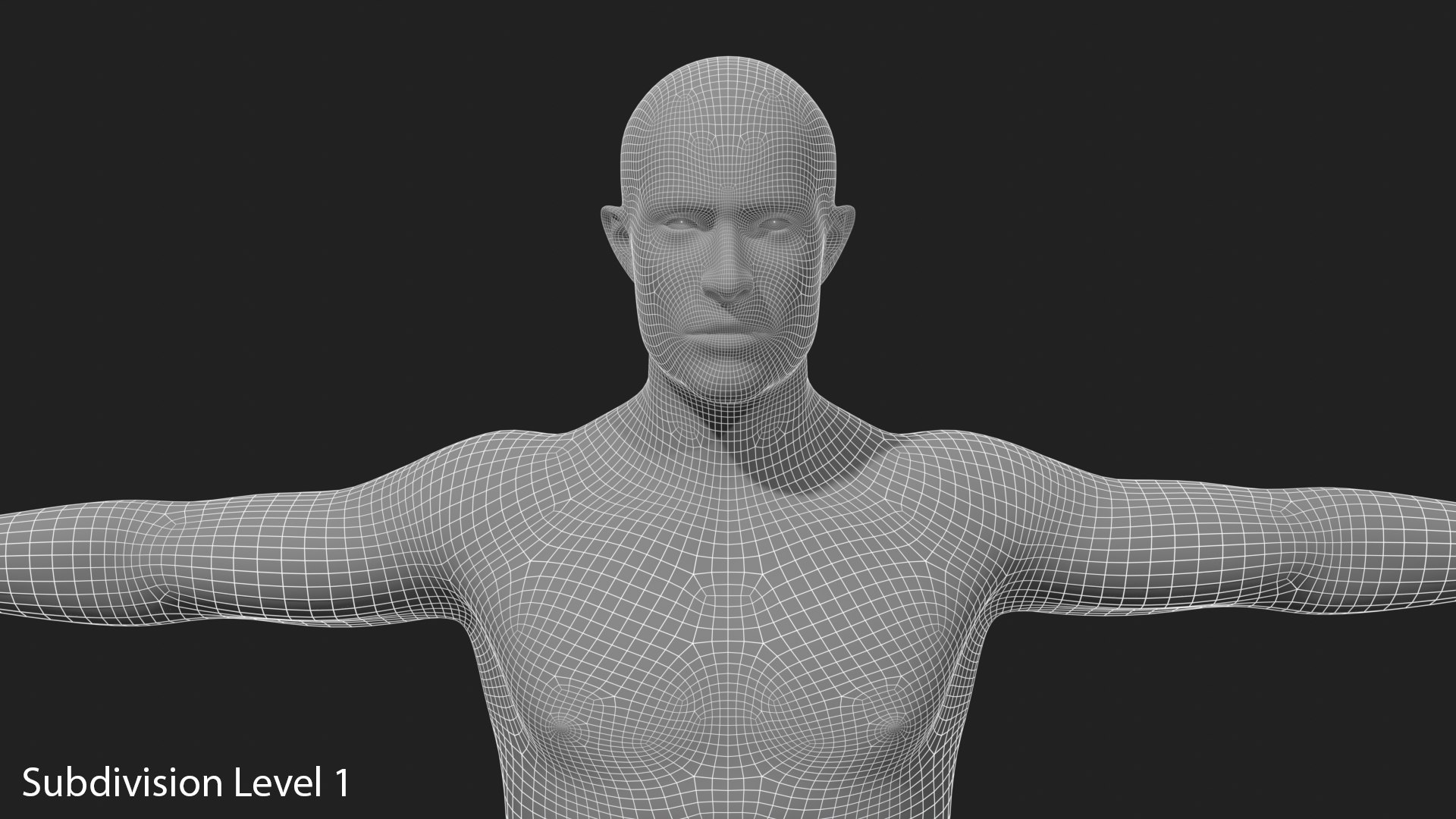 Realistic Black Male - Non Rigged 3D model https://p.turbosquid.com/ts-thumb/cY/eVr8OW/it/wireframe_01_subdivision_level_1/png/1714160306/1920x1080/fit_q87/6788d2b49cd6d1d3fab7a28432436eff1be43b16/wireframe_01_subdivision_level_1.jpg