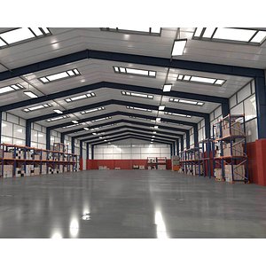 Warehouse Interior and Exterior PBR 03b Storage Facility 3D model