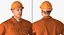 builder wearing orange coveralls 3D