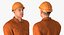 builder wearing orange coveralls 3D
