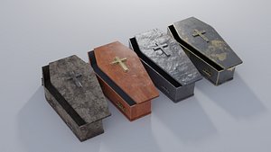 3D model Ultimate Coffin Pack with 4K Textures Low-poly