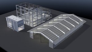 3D model Industrial building layout 25-44