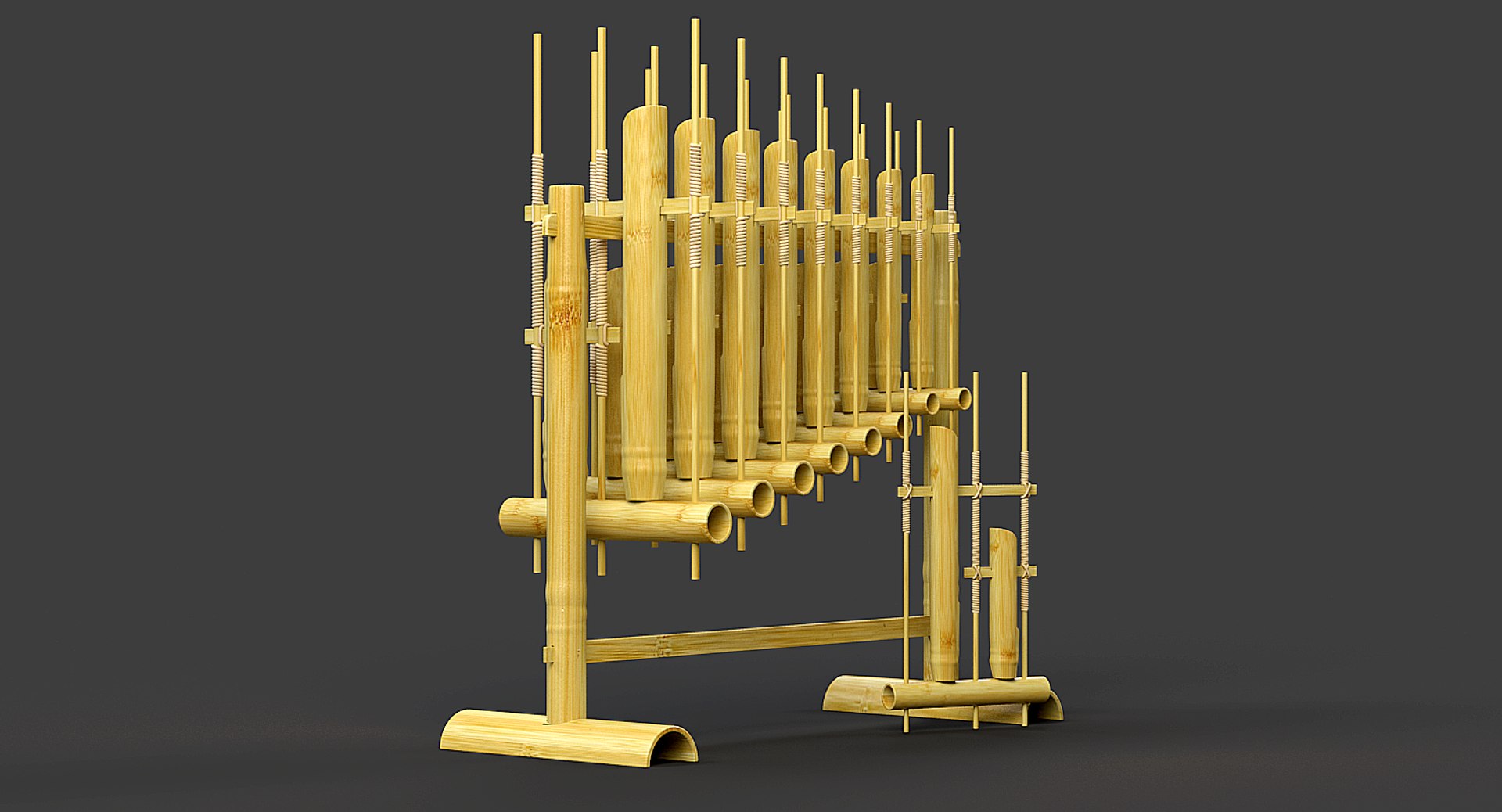 Model 3d d'instrument musical AngklungModel 3d d'instrument musical Angklung  