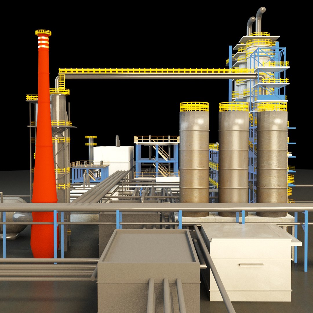 3d Chemical Plant - Turbosquid 1391735