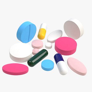 3D model pharma pills tablets