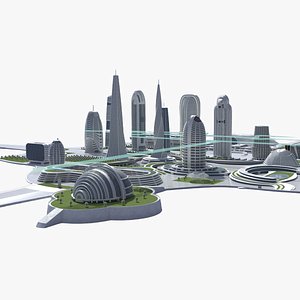 center futuristic city 3D model