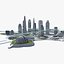 Centro de la ciudad futurista