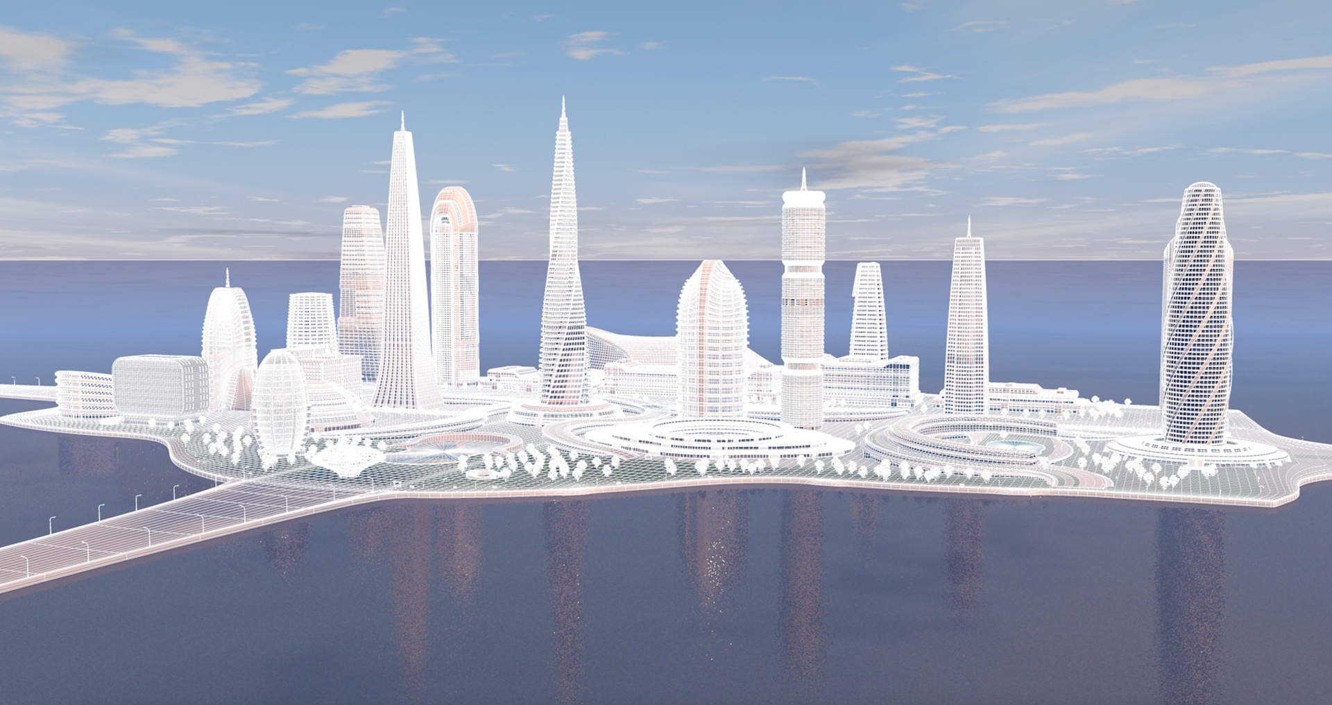 Center futuristic city 3D model - TurboSquid 1542990