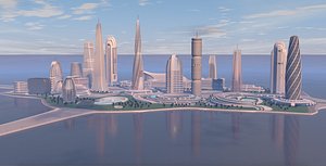 center futuristic city 3D model