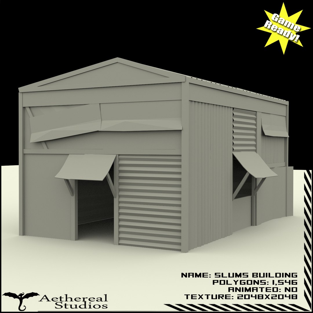 3d Slums Building 1 Model