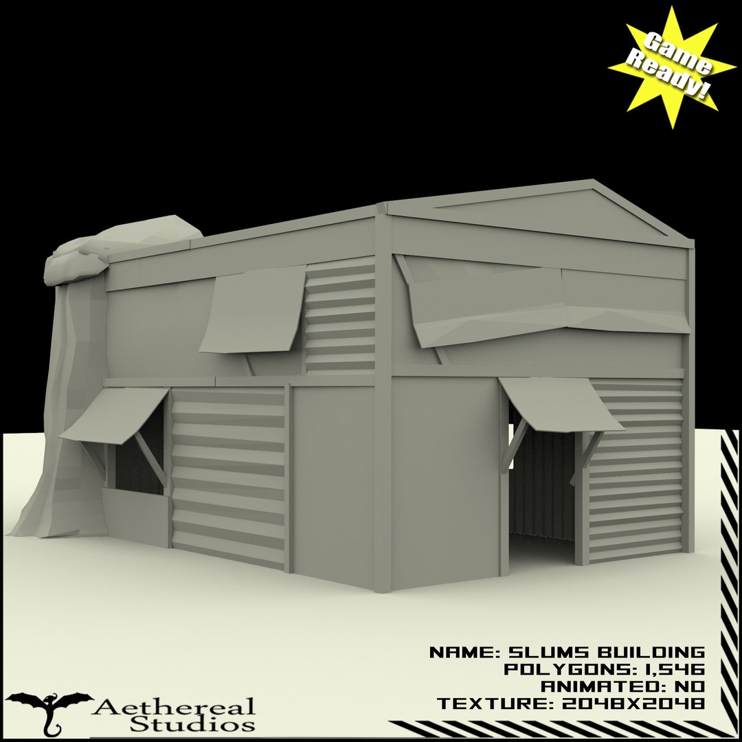 3d Slums Building 1 Model