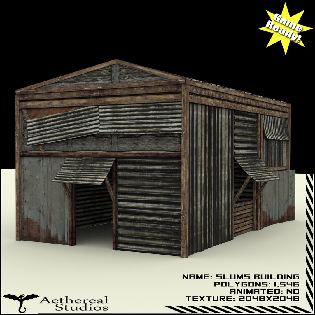 3d Slums Building 1 Model