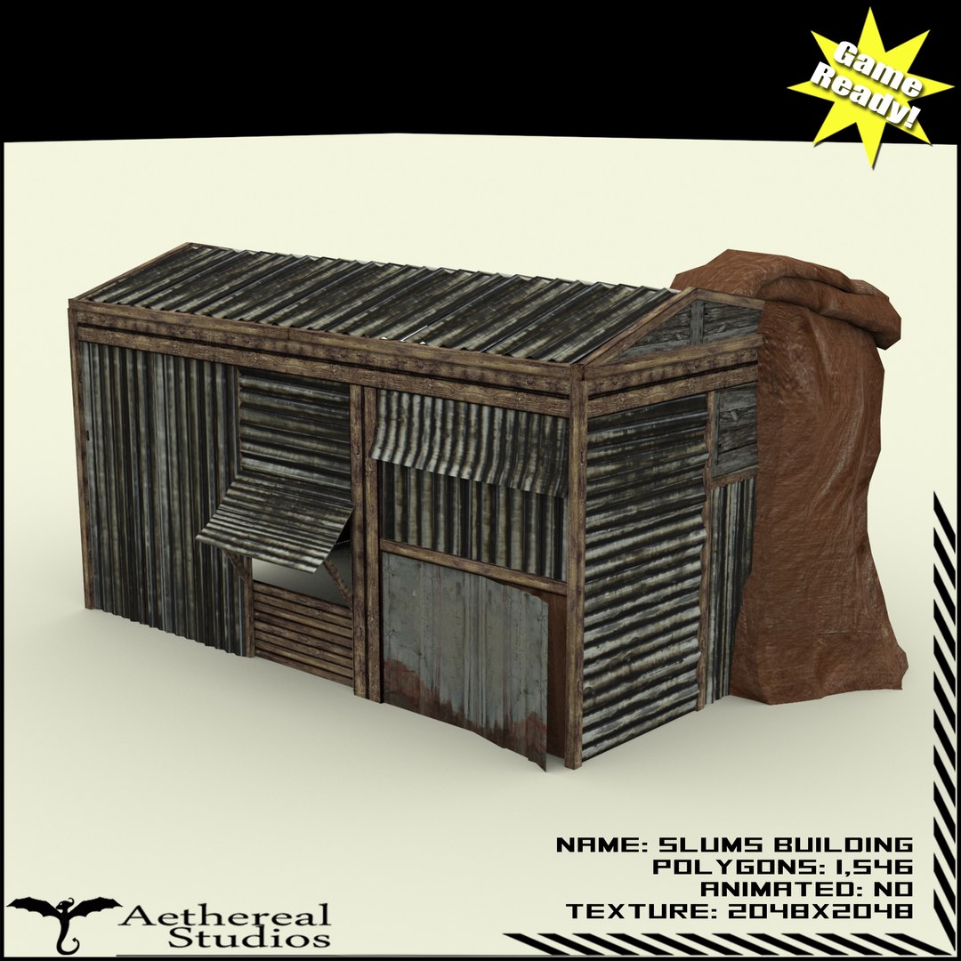 3d Slums Building 1 Model