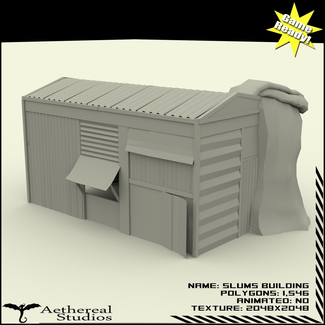 3d Slums Building 1 Model