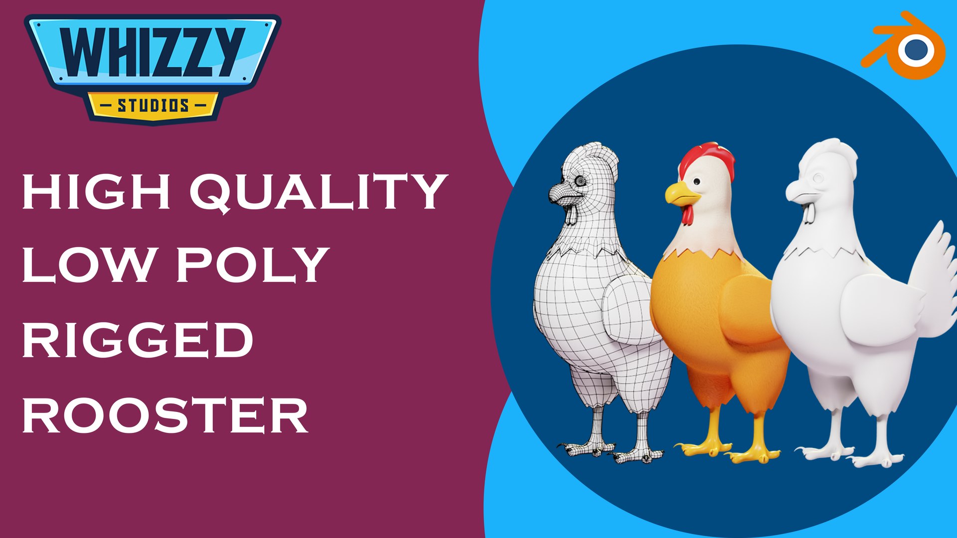 Rooster 3D Cartoon Rigged Model - Blender Model - TurboSquid 2196810