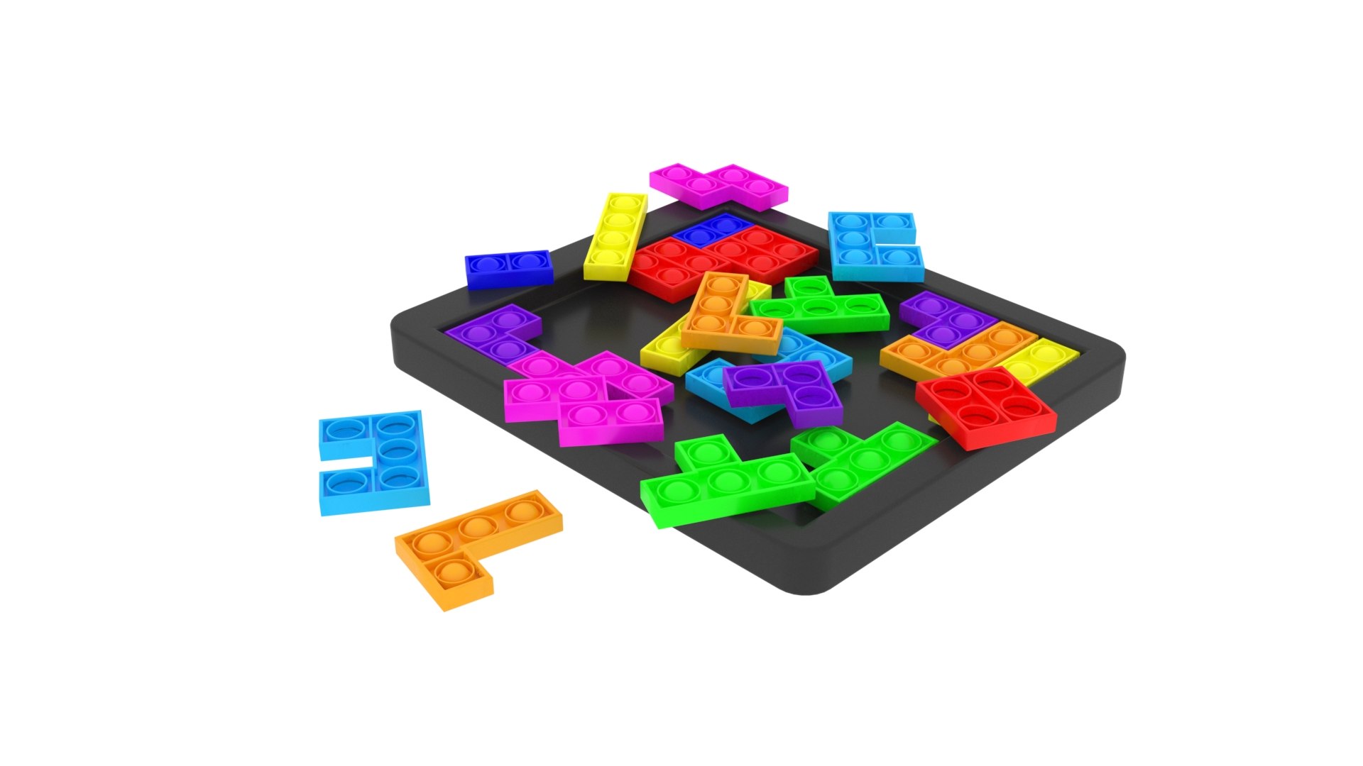 3D Pop It Tetris Puzzle Model - TurboSquid 1759388