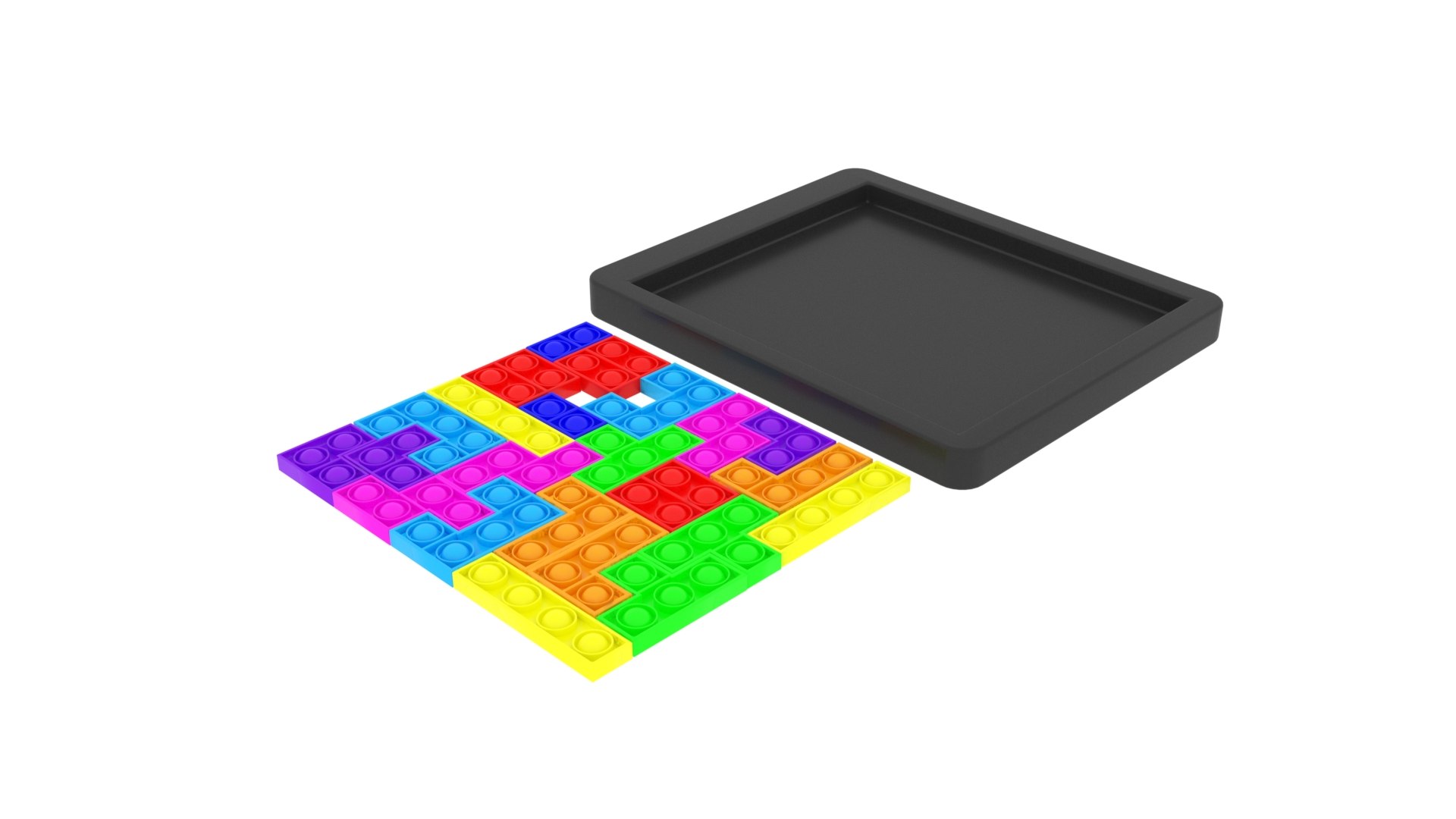 3D Pop It Tetris Puzzle Model - TurboSquid 1759388