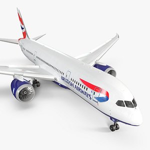 British Airways Boeing 787-8 Dreamliner Rigged 3D model