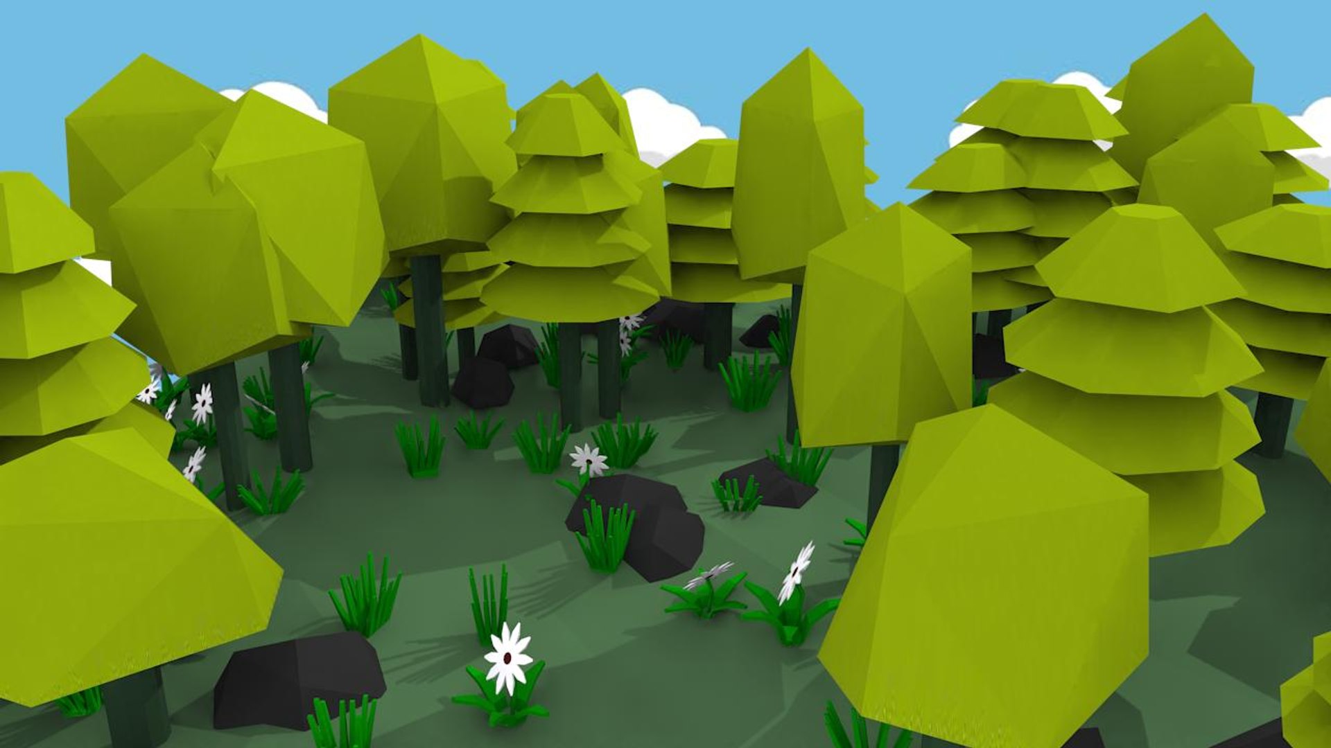 3D Cartoon Forest - TurboSquid 1682397