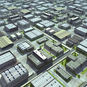 Warehouse Industrial Buildings Plant 3D model