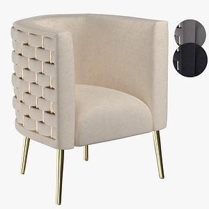 3D model Golden Barrel Accent Chair